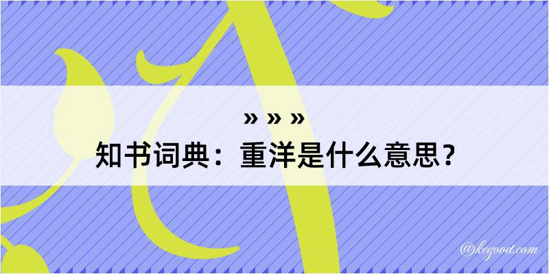 知书词典：重洋是什么意思？