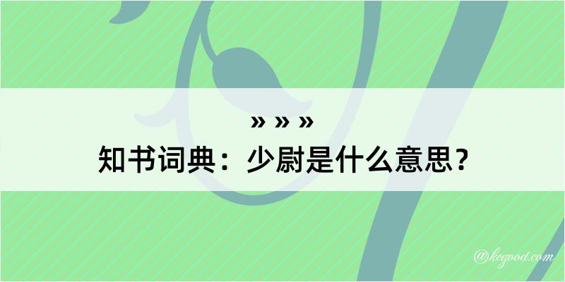 知书词典：少尉是什么意思？