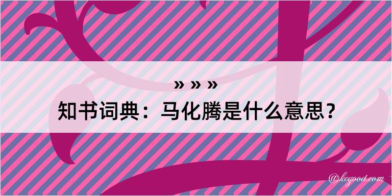 知书词典：马化腾是什么意思？