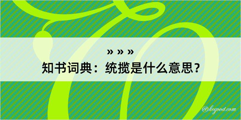 知书词典：统揽是什么意思？