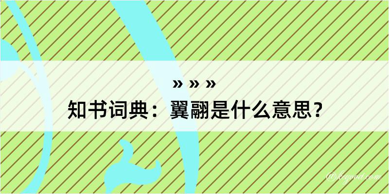 知书词典：翼翮是什么意思？