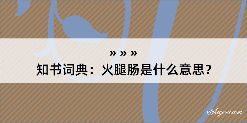 知书词典：火腿肠是什么意思？