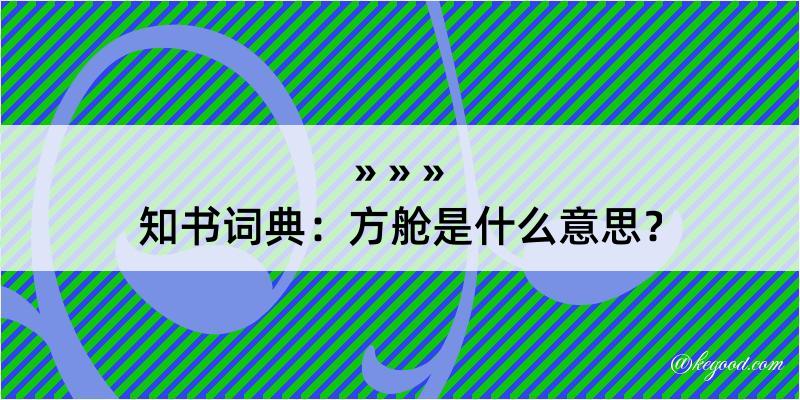 知书词典：方舱是什么意思？