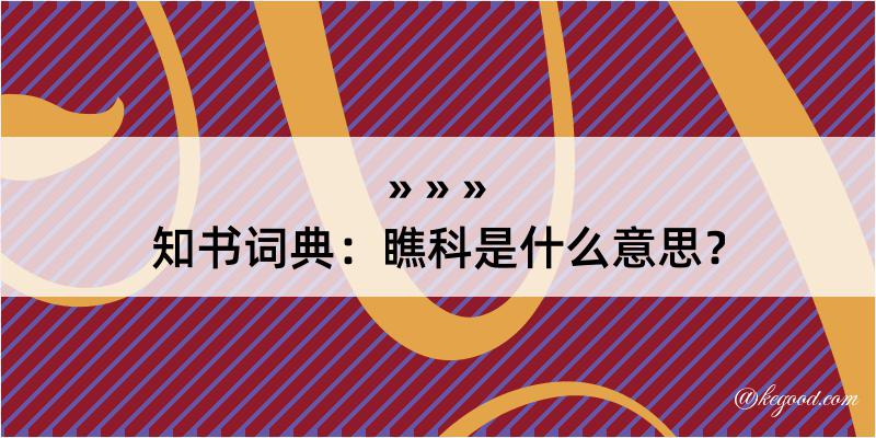 知书词典：瞧科是什么意思？