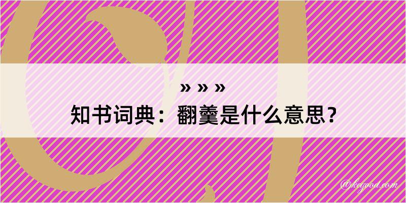 知书词典：翻羹是什么意思？