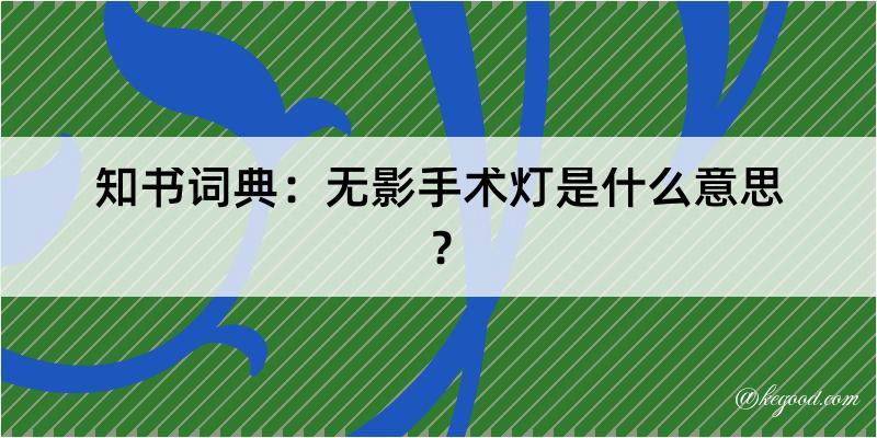 知书词典：无影手术灯是什么意思？