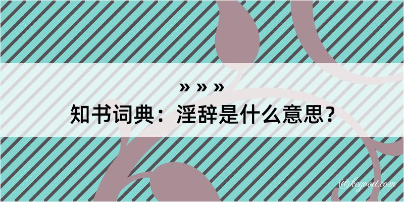 知书词典：淫辞是什么意思？