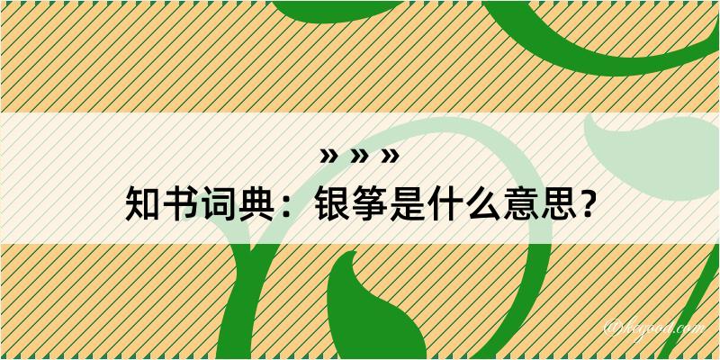 知书词典：银筝是什么意思？