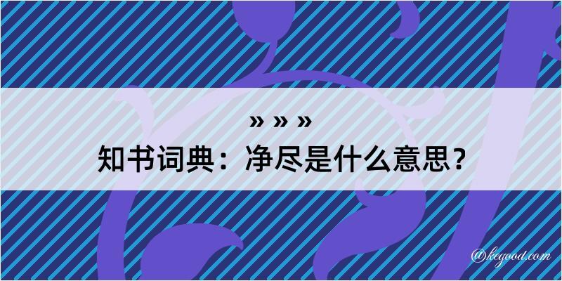 知书词典：净尽是什么意思？