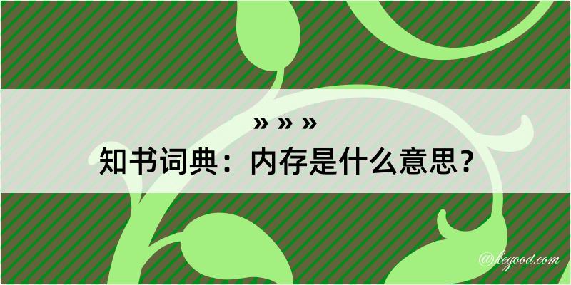 知书词典：内存是什么意思？