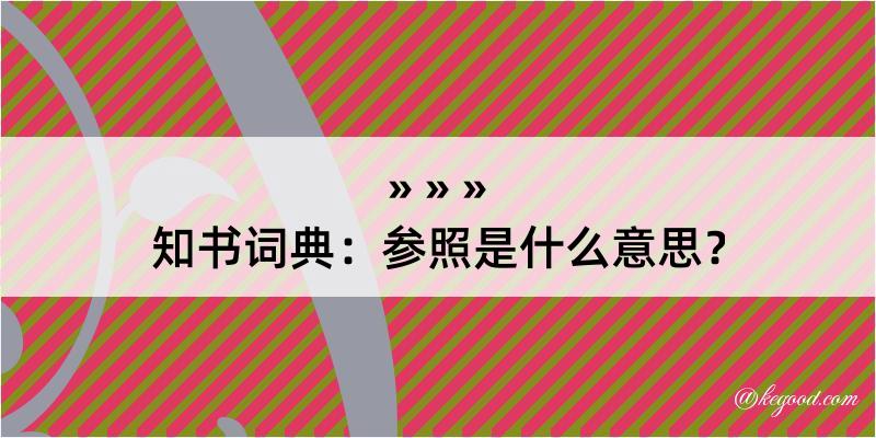 知书词典：参照是什么意思？