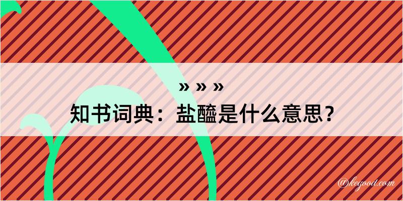 知书词典：盐醯是什么意思？