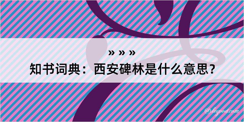 知书词典：西安碑林是什么意思？