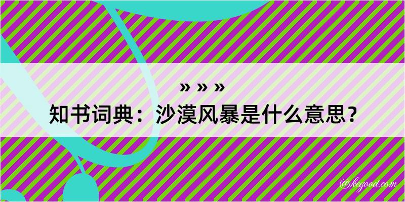 知书词典：沙漠风暴是什么意思？