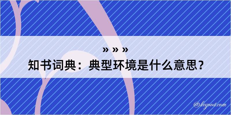 知书词典：典型环境是什么意思？