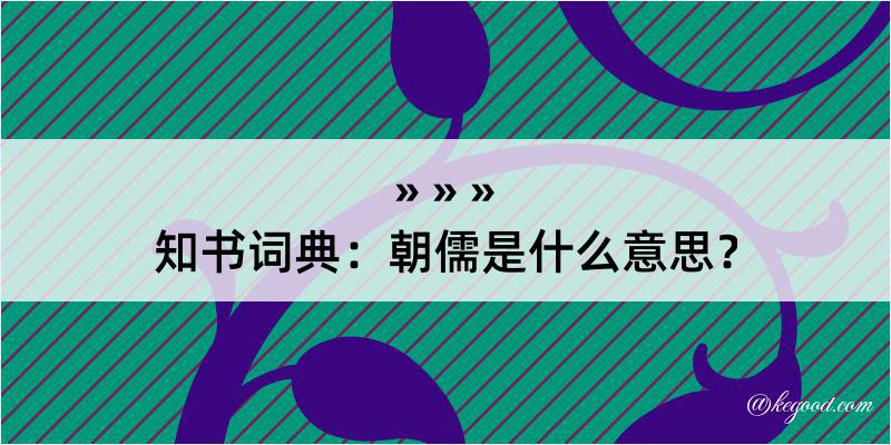 知书词典：朝儒是什么意思？