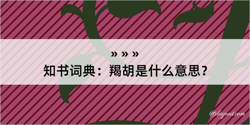 知书词典：羯胡是什么意思？