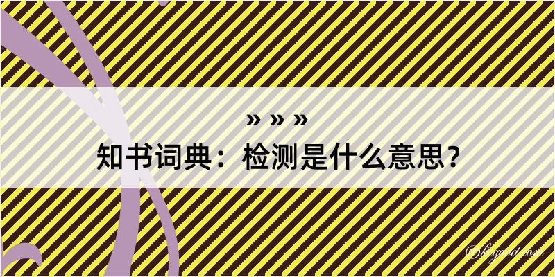 知书词典：检测是什么意思？