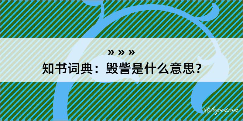 知书词典：毁訾是什么意思？