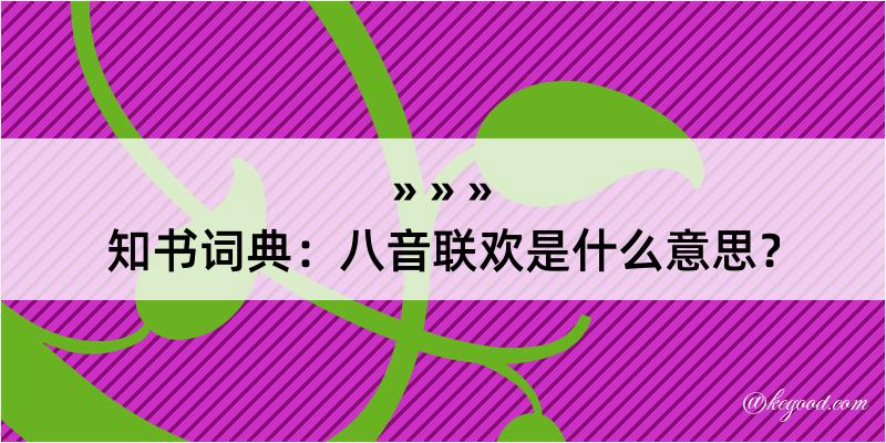 知书词典：八音联欢是什么意思？