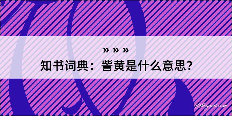 知书词典：訾黄是什么意思？