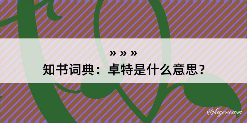 知书词典：卓特是什么意思？