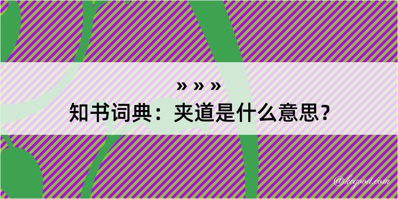 知书词典：夹道是什么意思？