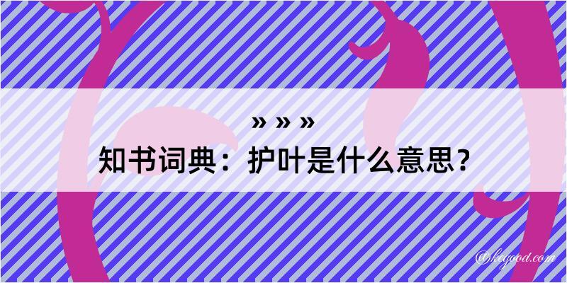 知书词典：护叶是什么意思？