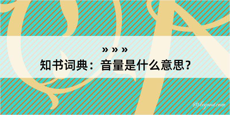 知书词典：音量是什么意思？