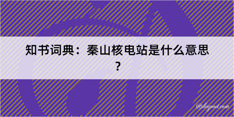 知书词典：秦山核电站是什么意思？