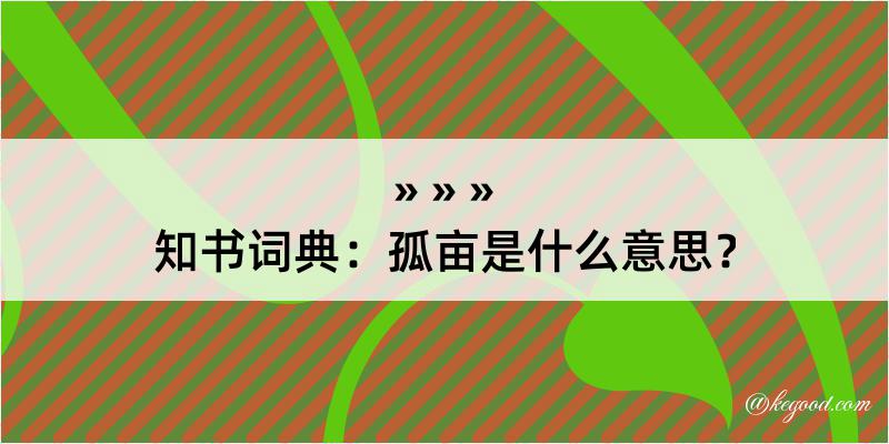 知书词典：孤亩是什么意思？