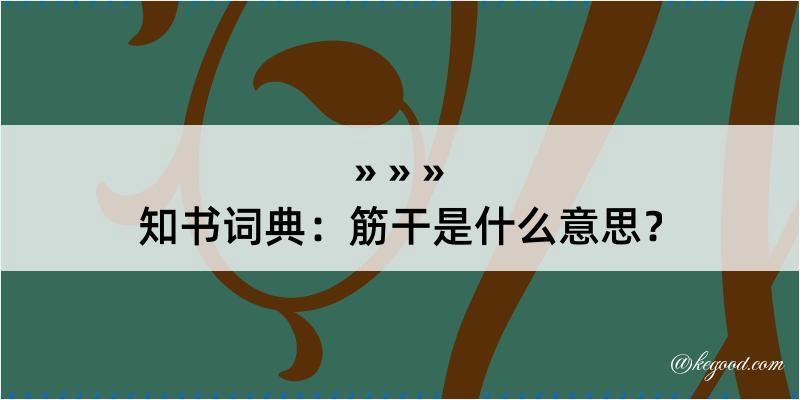 知书词典：筋干是什么意思？