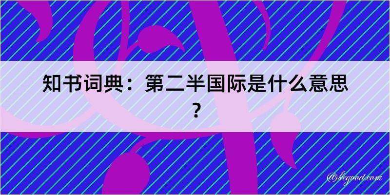 知书词典：第二半国际是什么意思？