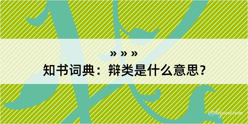 知书词典：辩类是什么意思？