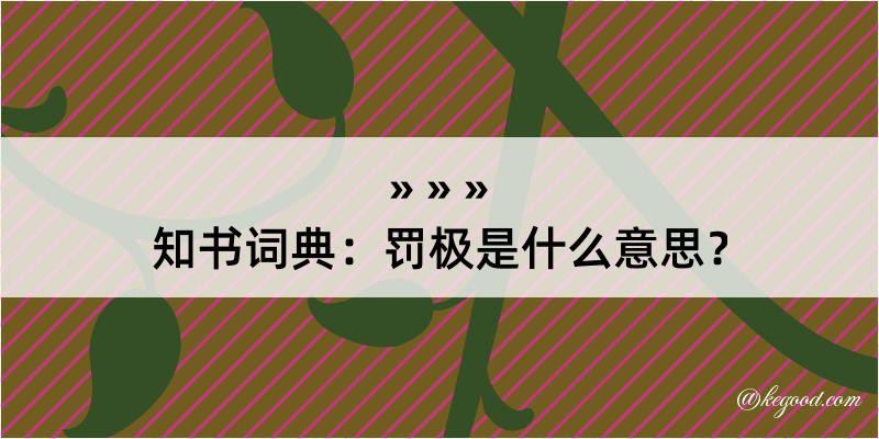 知书词典：罚极是什么意思？