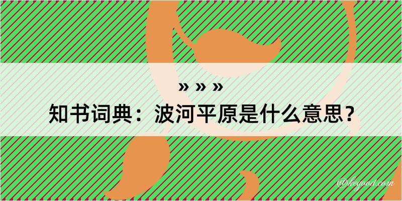 知书词典：波河平原是什么意思？