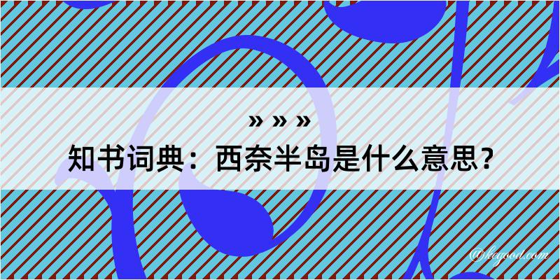 知书词典：西奈半岛是什么意思？