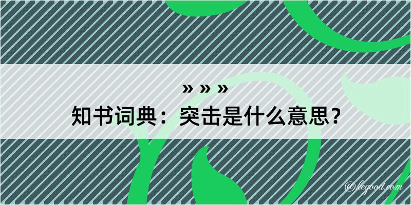 知书词典：突击是什么意思？