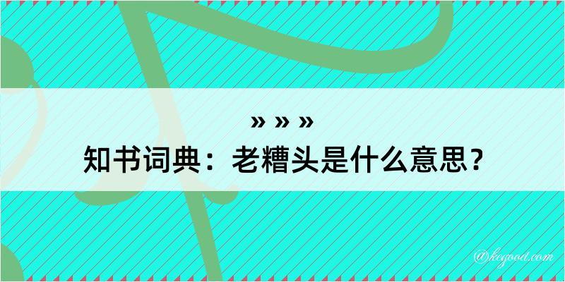 知书词典：老糟头是什么意思？