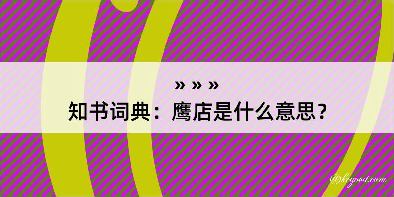 知书词典：鹰店是什么意思？