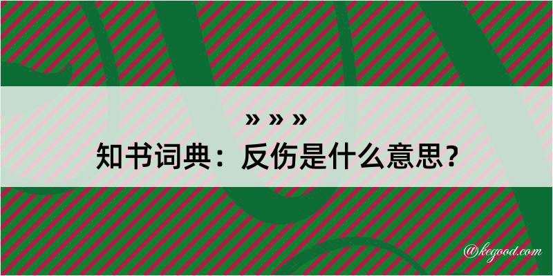 知书词典：反伤是什么意思？