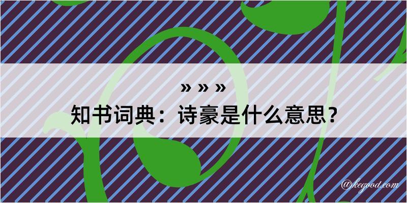 知书词典：诗豪是什么意思？