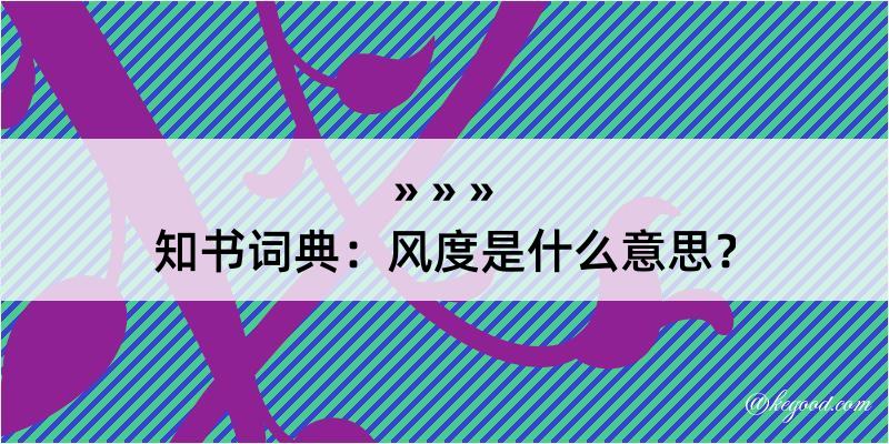 知书词典：风度是什么意思？