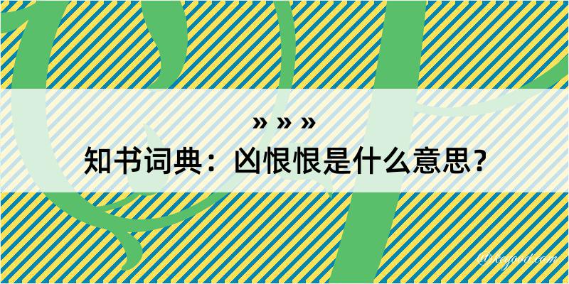 知书词典：凶恨恨是什么意思？