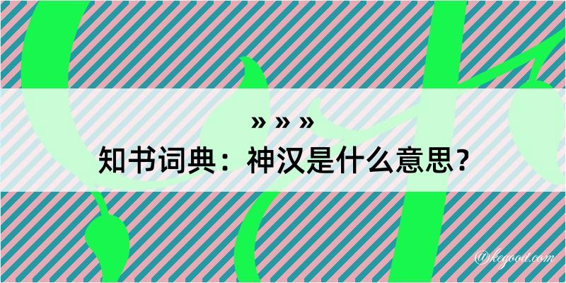 知书词典：神汉是什么意思？