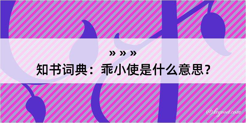 知书词典：乖小使是什么意思？