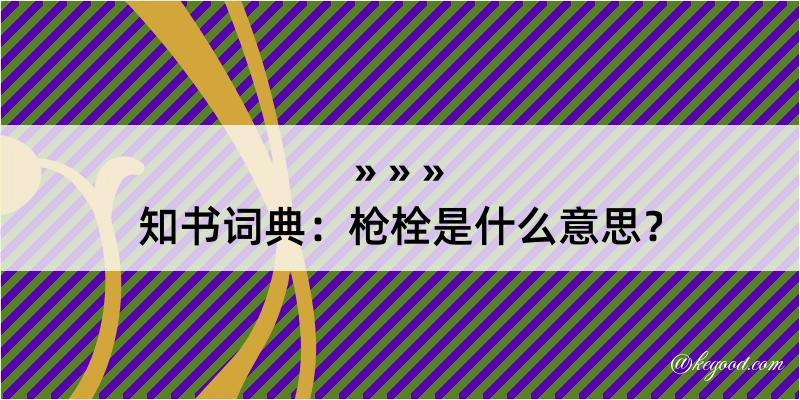 知书词典：枪栓是什么意思？