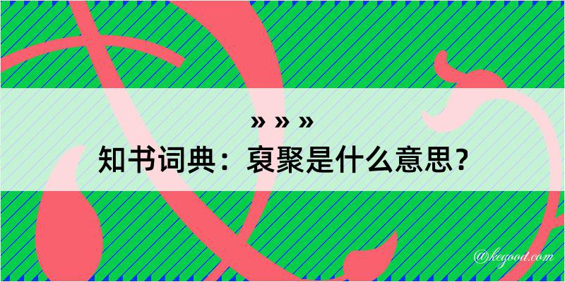 知书词典：裒聚是什么意思？