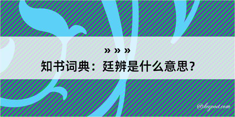 知书词典：廷辨是什么意思？