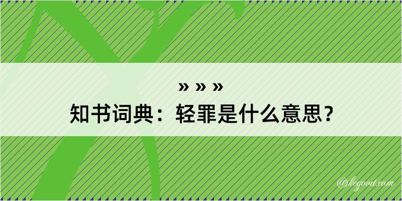 知书词典：轻罪是什么意思？